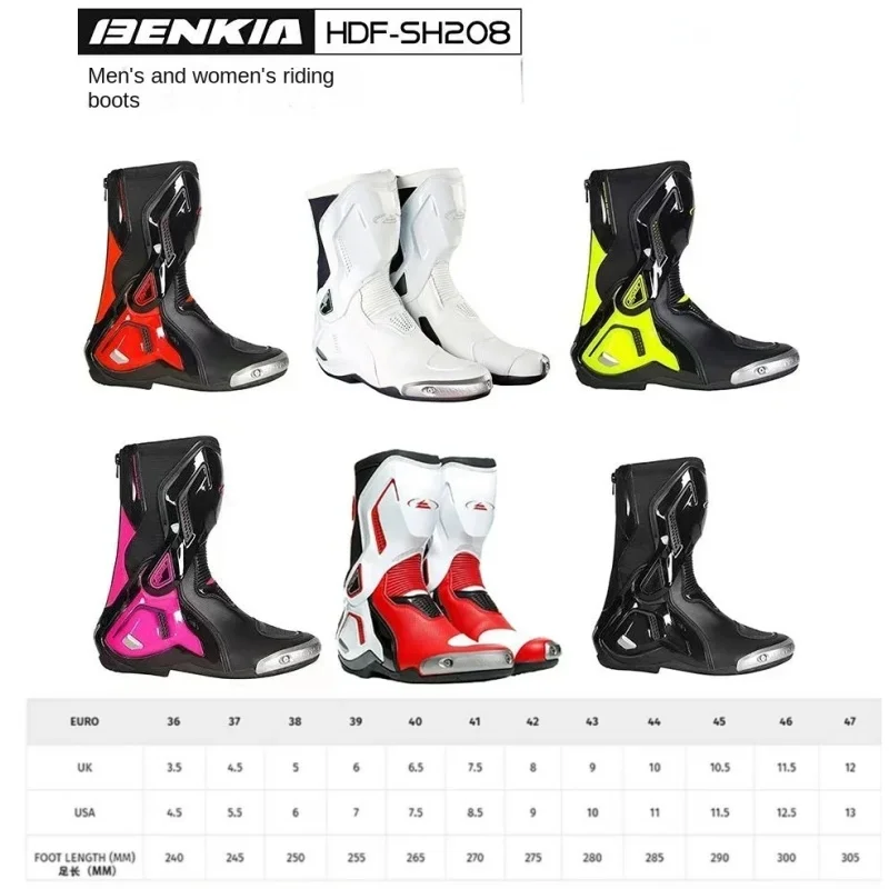 

BENKIA SH208 Waterproof Shoes Motorcycle Riding Boots Motocross Sports Motorcycle Breathable Anti-falling Unisex Racing Boots