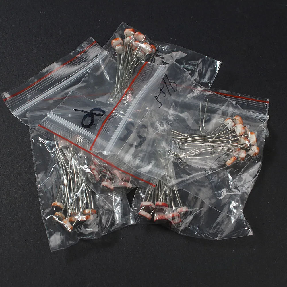 50PCS LDR Photo Light Sensitive Resistor GL5506 GL5516 GL5528 GL5537 GL5539 Photoresistor Kit Photoconductive Resistance