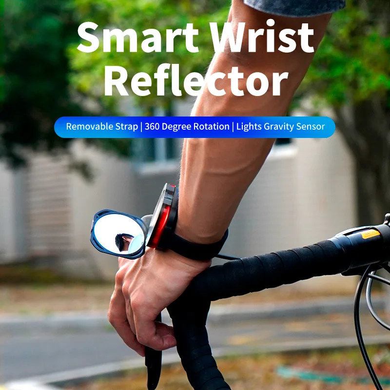 

Bicycle Mirror Mountain Bike Rearview Mirror with Wrist Strap Arm 360 Rotation Warning Steering