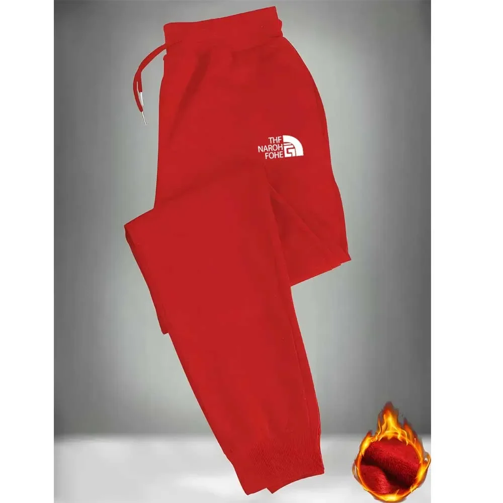 بنطال رياضي كاجوال للرجال مع خصر مطاطي برباط وكاحلين مكبل - نسيج بوليستر 100%، سروال رياضي فضفاض مطبوع لصالة الألعاب الرياضية