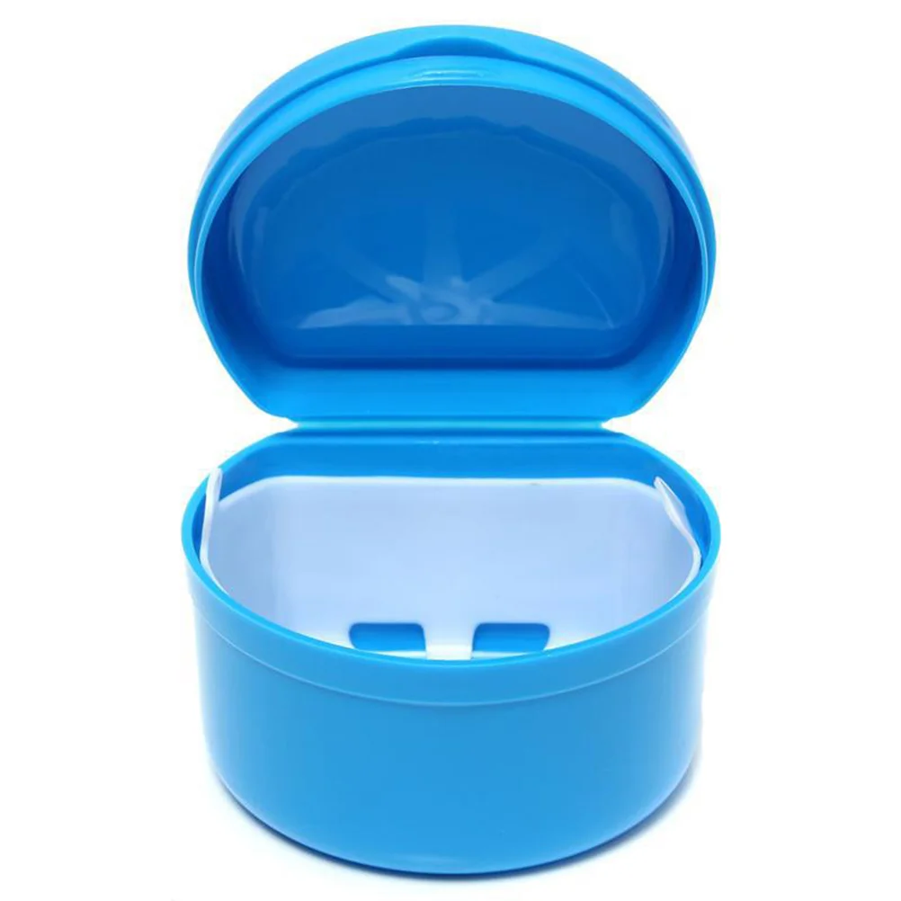 

Denture Bath Box Case Dental False Storage Case Box with Strainer (Random Color) denture box case