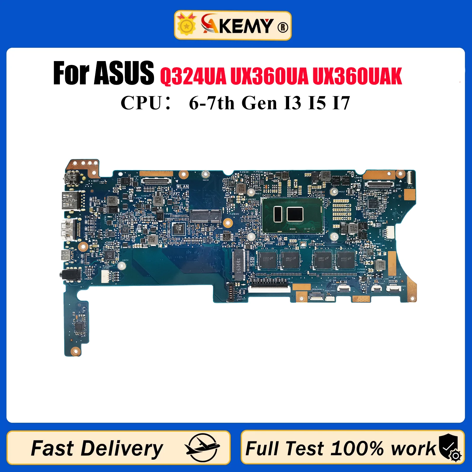 

Материнская плата U360UA для ноутбука ASUS ZenBook UX360U Q324UA UX360UA UX360UAK, материнская плата для ноутбука с процессором I3 I5 I7, тест ОК, быстрая доставка