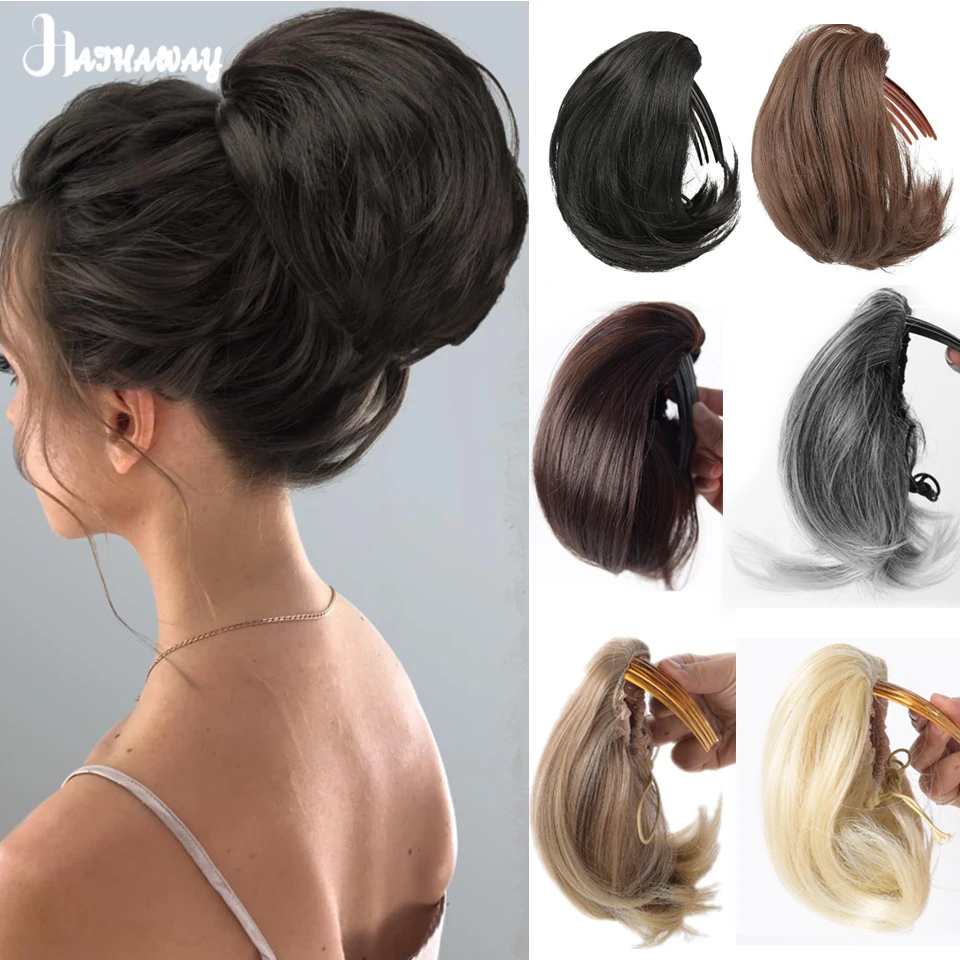 

6 Inch Wig Ponytail Female Hair Comb Buckle Short Ponytail Black Daily Synthetic Wig Ponytail Commuting Party Shopping Wear Wig