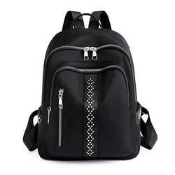 Women's Waterproof Nylon Backpacks Large Capacity Simple Style Casual Rucksacks Travel Schoolbag Female Light Fashion Rucksacks