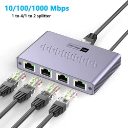 Divisor Gigabit Ethernet 1 a 2/3/4 1000Mbps RJ45 LAN divisor de Internet para PC portátil Nintendo Switch enrutador TV Box TV Digital