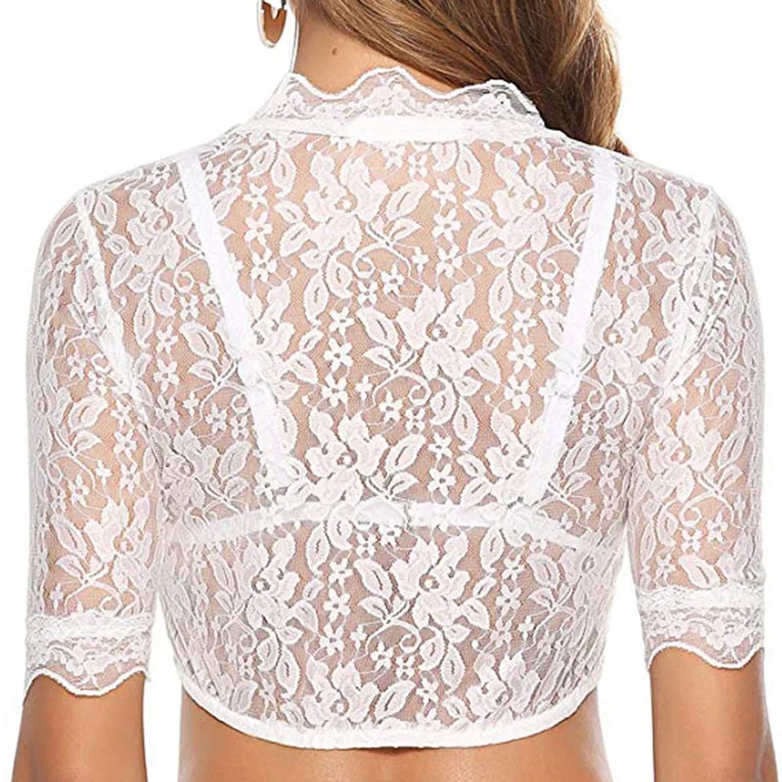 Female Tops Blouses Black Women\'s Dirndl Blouse Lace Wrap Crop Top Dirndl Elegant Petite Lingerie Lingerie for Women Sexy Shirts