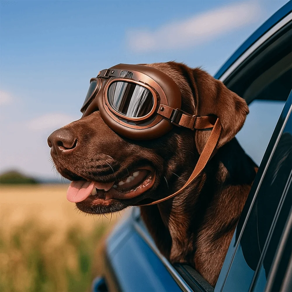 

Adjustable Straps Dog UV Protection Sunglasses Scratch Resistant Foldable Protective Dog Sunglasses Comfortable Fit Dogs Glasses