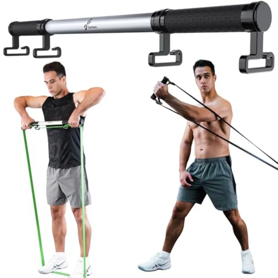 Pull Up Bar for Doorway Strength Training Resistance Band Exercise Bar with Detachable Handles for All Resistance Bands No Scre view 6
