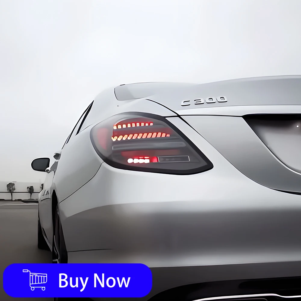 

Для Benz C-Class W205 2015-2021 автоматические задние фонари в сборе, обновленный светодиодный эффект запуска, стиль Maybach, задний фонарь заднего хода