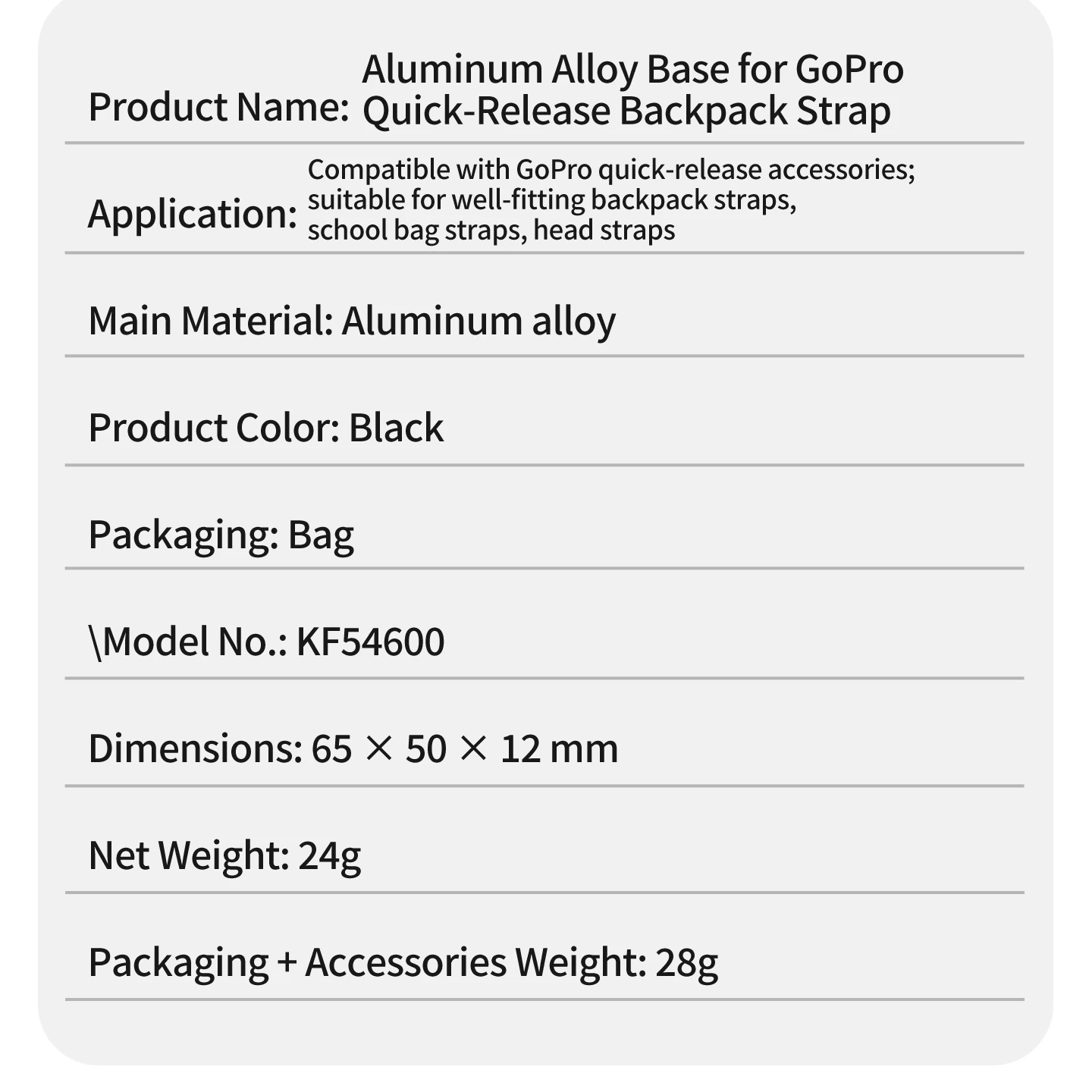 Taktische Outdoor-Kamerahalterung mit Schnalle und Haken für GoPro 13 12 DJI Insta360, Passend für 25-32mm Gurtband für MOLLE-Weste und Rucksack – Detail 2