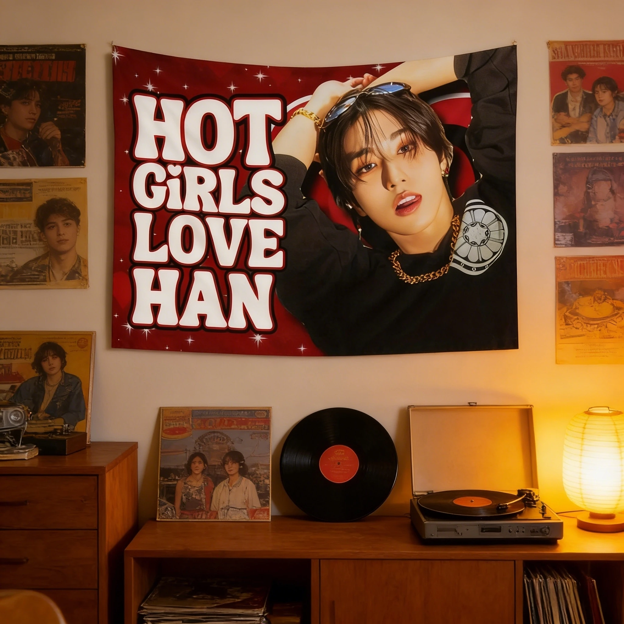 Image of Idol-Fanartikel zur Raumdekoration, Stray Kids H-HAN Konzert-Flagge Wandteppich für Fan-Schlafzimmer und Studentenwohnheim