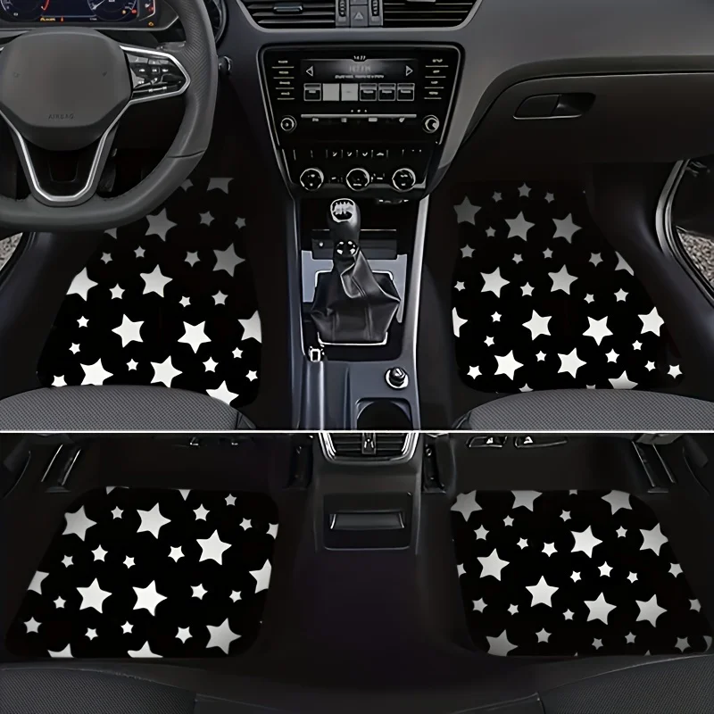 

Car Mat 1pc Star Pattern Fashionable Minimalist Easy To Clean All-Season Universal Fit For Various Car Models