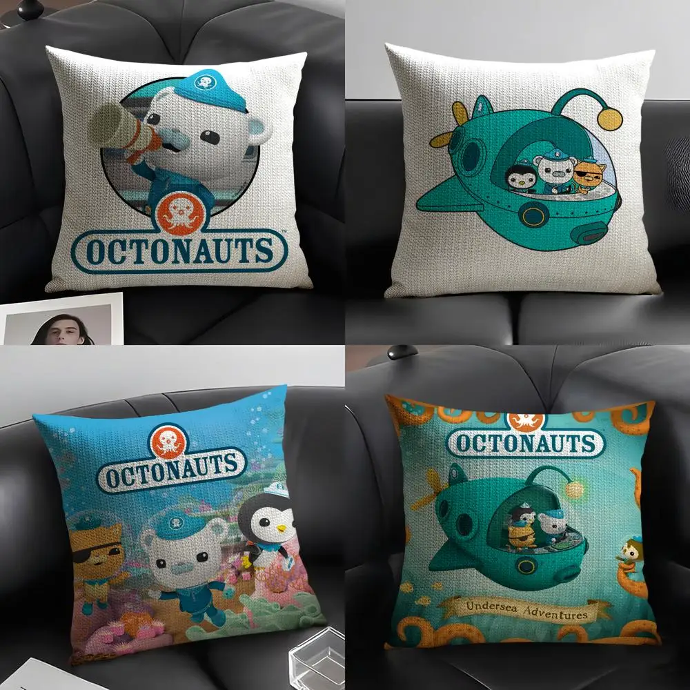 

The O-Octonauts Cushion Cover Natural Linen Organic Fabric Double-Sided Printing Breathable Perfect Gift for Decor