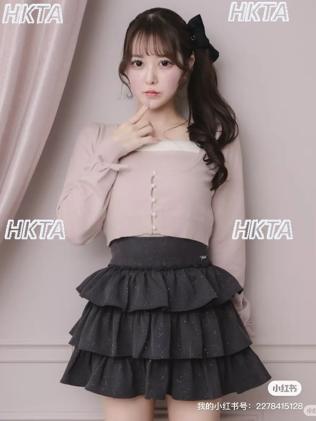 

Japanese Style Skirts Women 2025 Winter New High Waist Ruffle Short Pleated Skirt Fashion Versatile Shiny Black Cake Skirt Girls