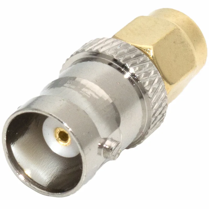 1 Stück BNC-Buchse auf SMA-Stecker RF-Koaxialadapter M/F Radioantennenanschluss aus Kupfer/Messing – Detail 3