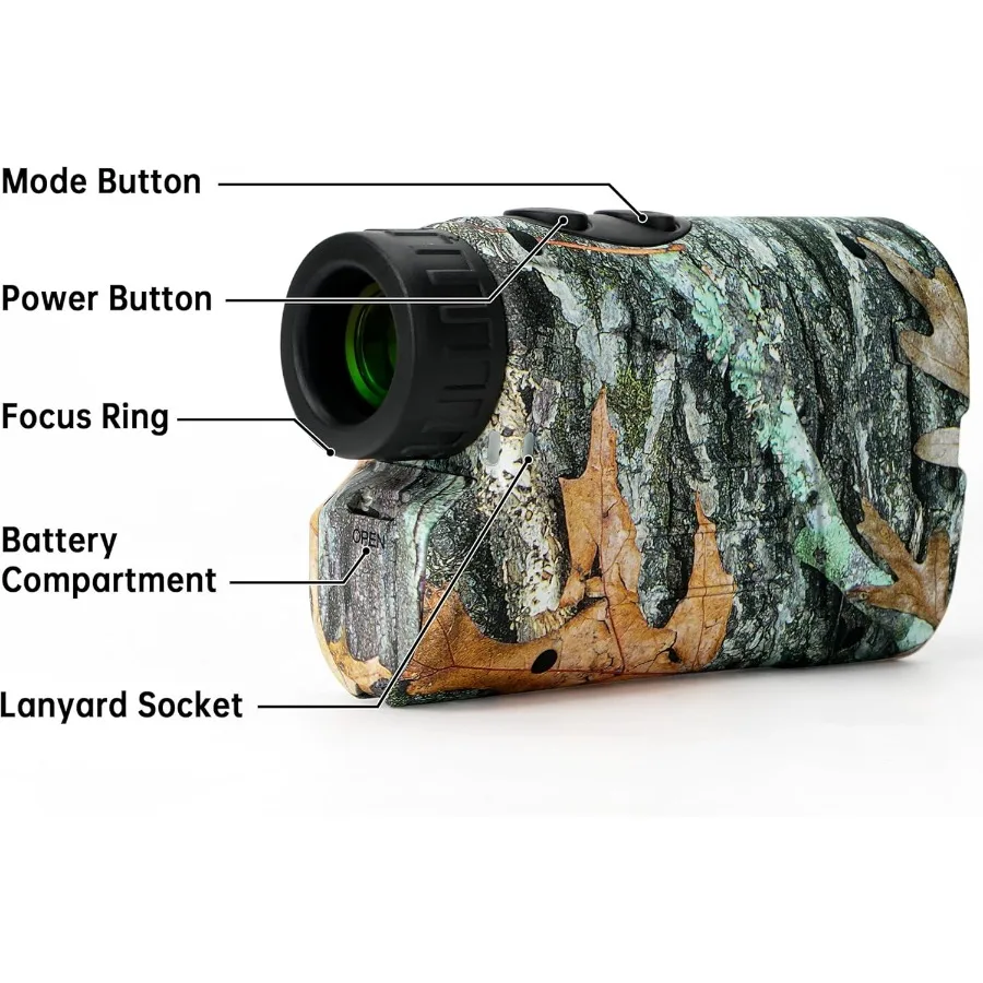 Laser Golf and Hunting Rangefinder with 1000 1200 Yards Range 6X Magnification for UltraClear View Light