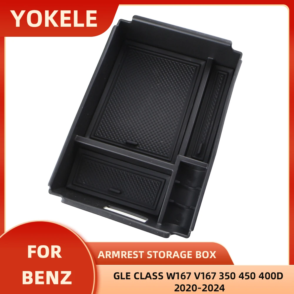 Armrest Storage Box for Mercedes Benz GLE Class W167 V167 350 450 400d 2020-2024 Central Glove Tray Holder  Auto Interior Acc.