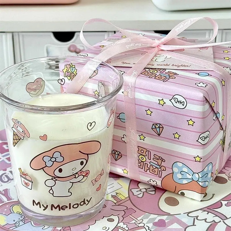 Kawaii hallo kitty glas becher sanrio cinna moroll melodie glas becher süßes mädchen saft becher niedliche karikatur küche frühstücks wasser becher