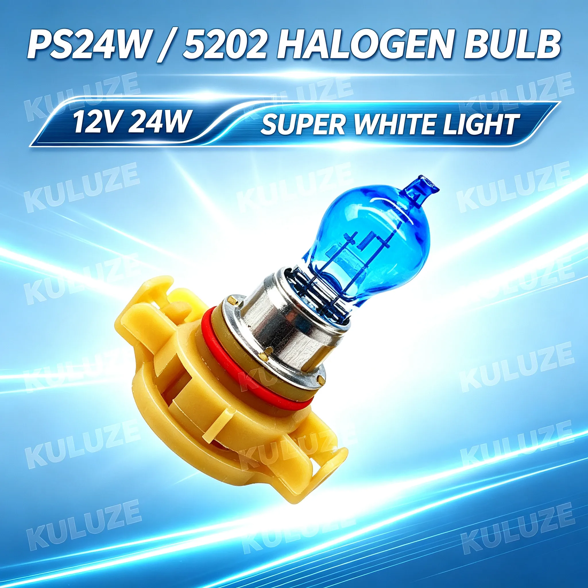 2Pcs PS24W 5202 Halogen Headlight Bulbs 5500K Super White Clear Quartz Car Front Fog Lamp Auto Headlamp