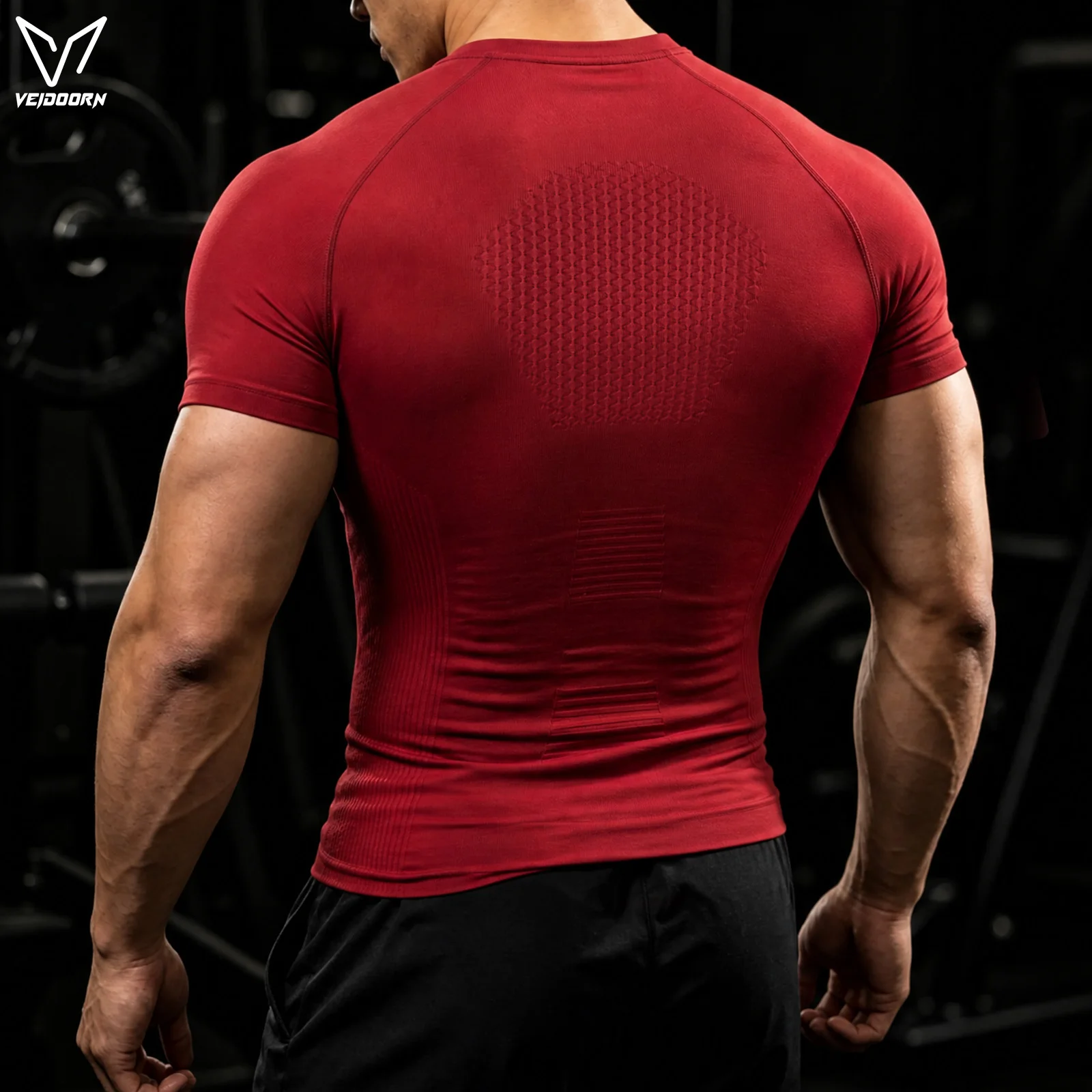 Men Quick Dry Compression Sports T-Shirt Short Sleeve Gym Fitness Workout Tee Running Training Breathable Muscle Base Layer