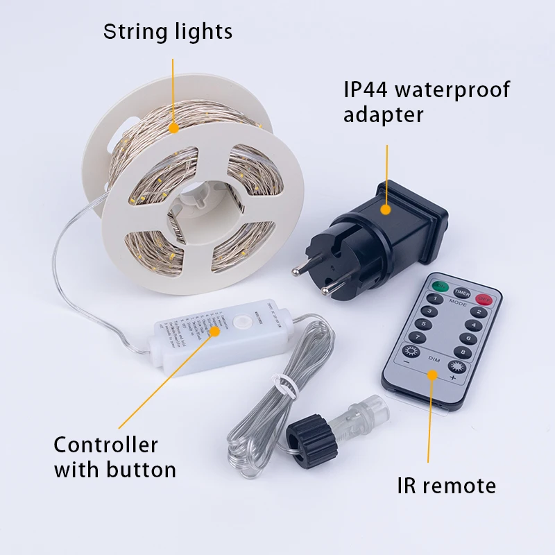 30m 50m 100m girlanda żarówkowa LED lampki zdalnie sterowana wodoodporna podłączyć do wewnątrz ślubne dekoracje ogrodowe świątecznych na świeżym