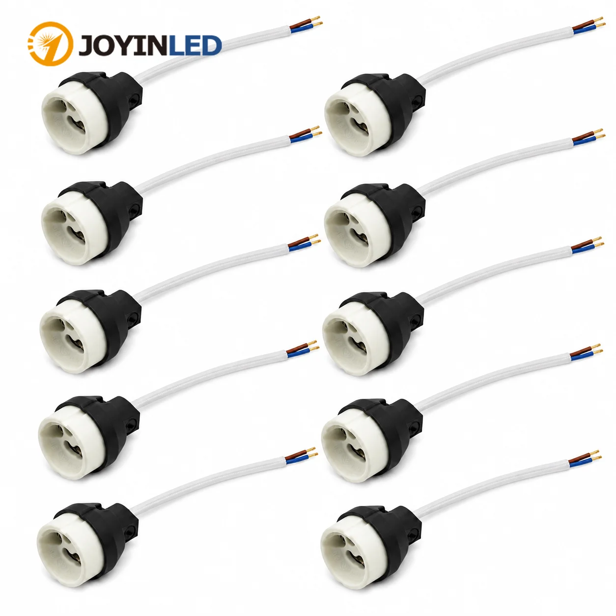 JOYINLED 10/20PCS GU10 Lamp Holder Socket Base Adapter Wire Silicone Connector Socket for LED Halogen Light 15cm