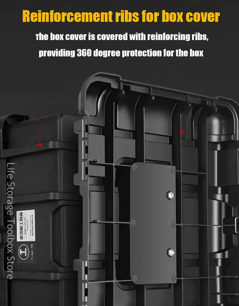 Imagem -05 - Grande Capacidade Hardware Tool Box Shockproof Hard Case Toolbox Portátil para Mecânica Organizador Plástico para Eletricista