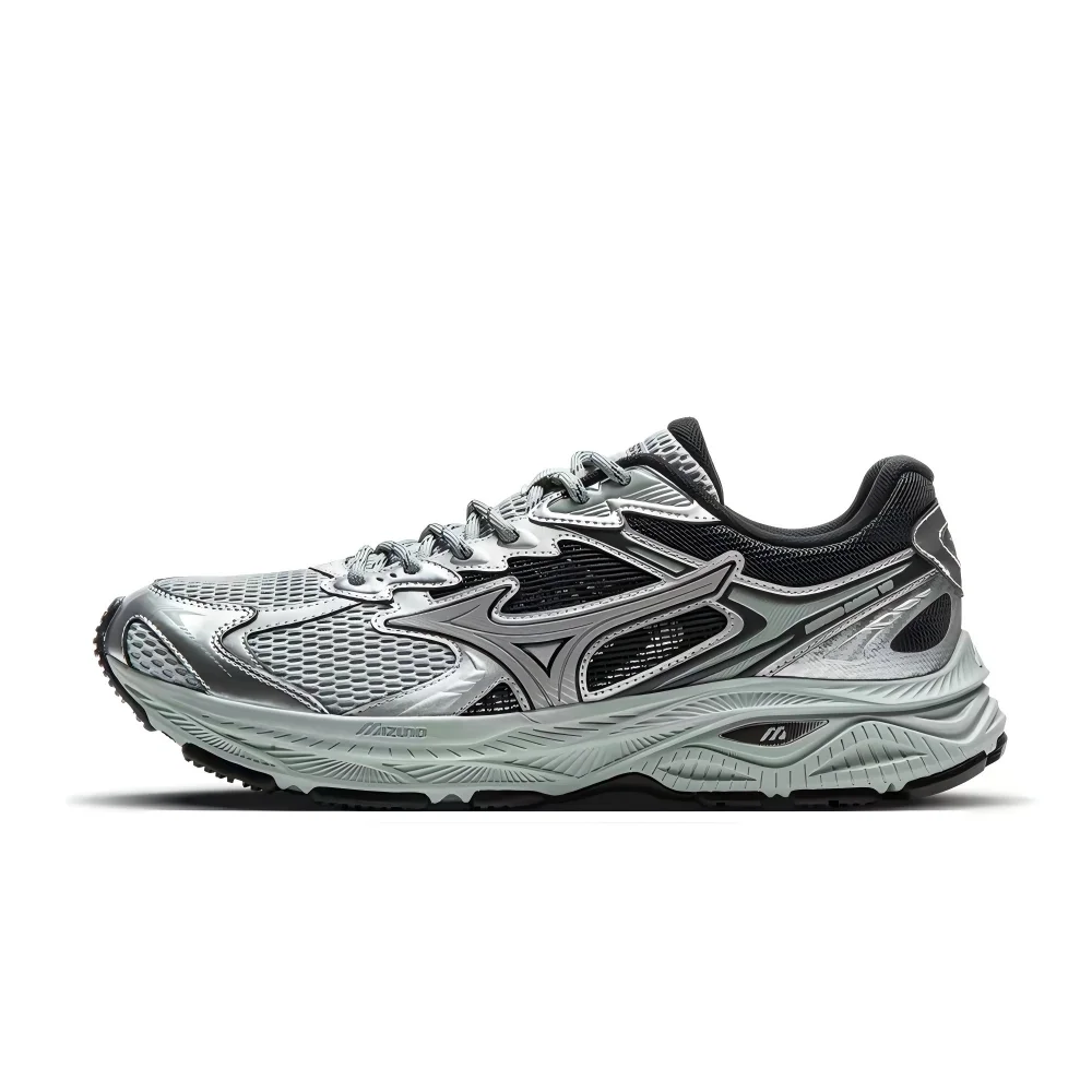 Mizuno RACER V2 Unisex Low-Top Running Shoes  Silver, Breathable Upper, Lightweight Cushioning & Durable Build D1GH250601