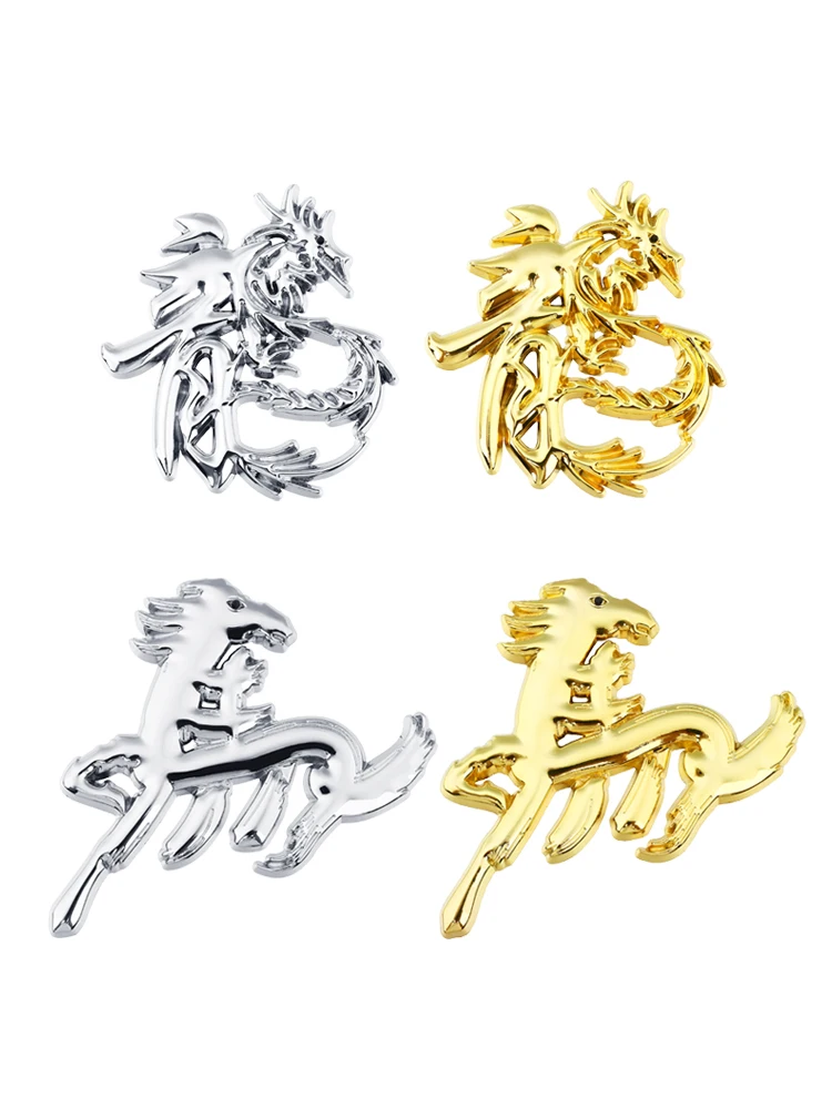 1 PCS 3D Metal Chinese Dragon Totem Kylin Unicorn Animal Car Styling Emblem Badge Car Stickers Decal Spot Cover Auto Accessories