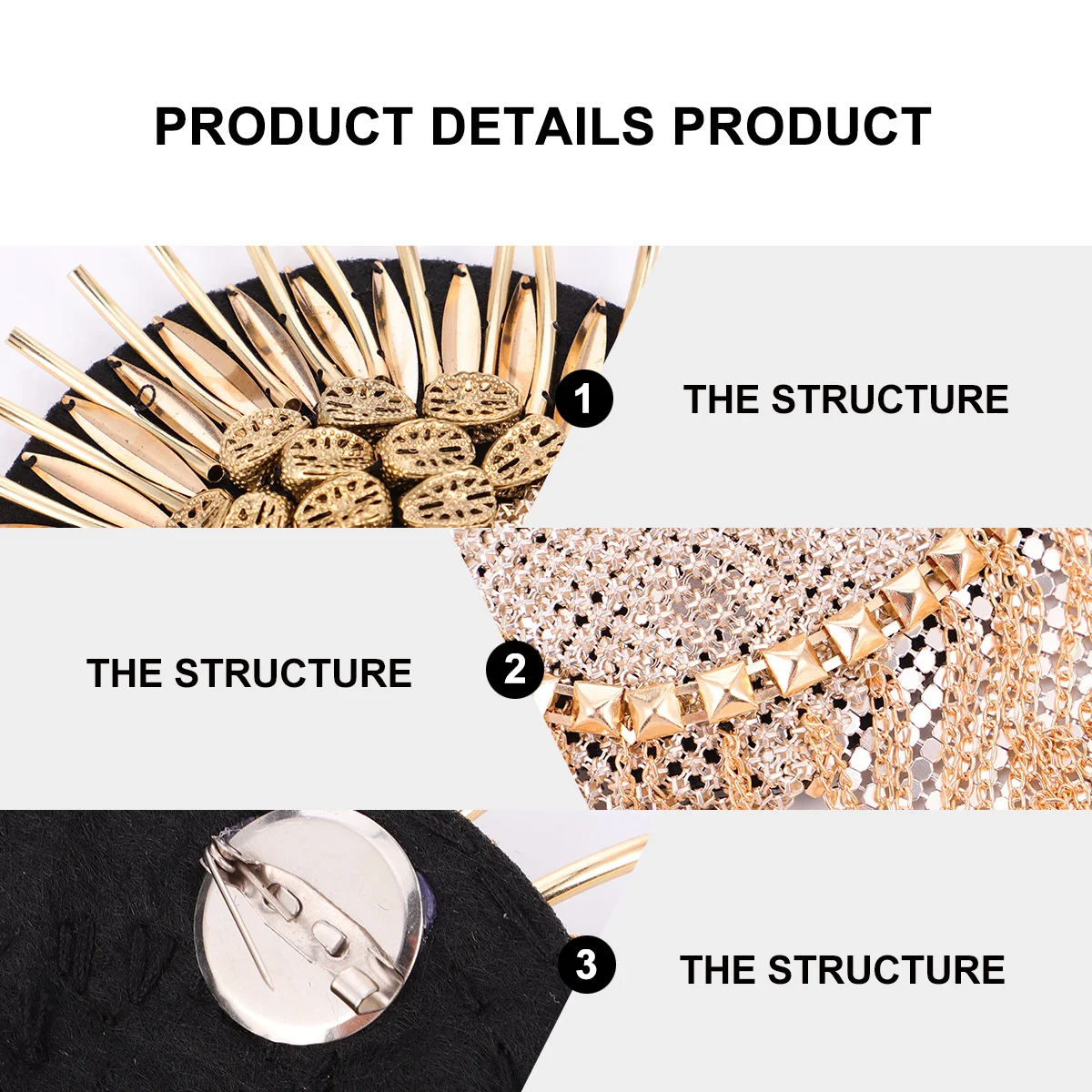 

Brooch Clothing Decoration Shoulder Board Tassel Epaulet for Cool Epaulets Epaulette Fashion Accessory