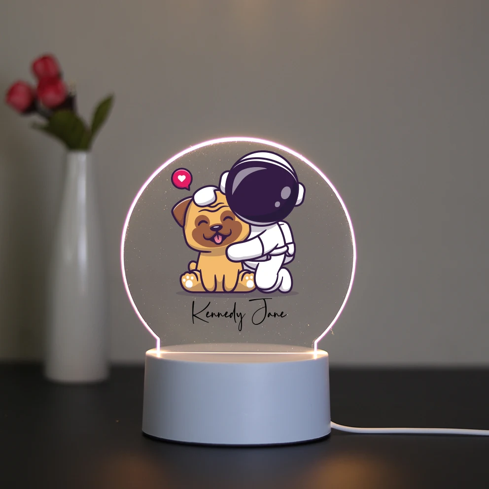 Personalized Custom Cosmonaut Cartoon  Led Night Light For Home Children'S Night Light 3D Led Night Light Color Changing