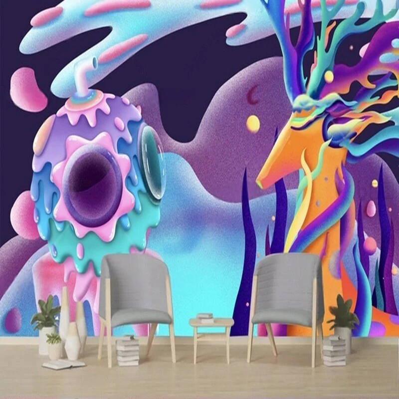 Fashionable and creative candies are gradually integrating into the background wall of Xiaolu's popular TV bedroom