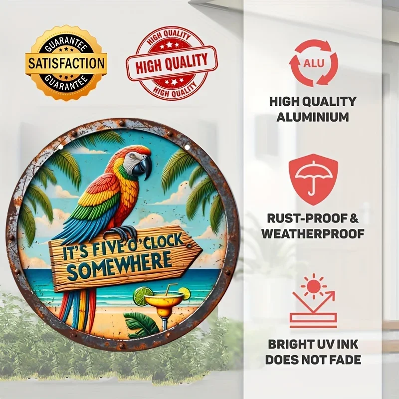 Vintage 18/Logo Round Metal Summer Aluminum Frisbee, Five-Hour Flight Time, Beach Decoration, Hawaiian Gift, Valid for 8 Hours * 8 Valid for 8 Hours