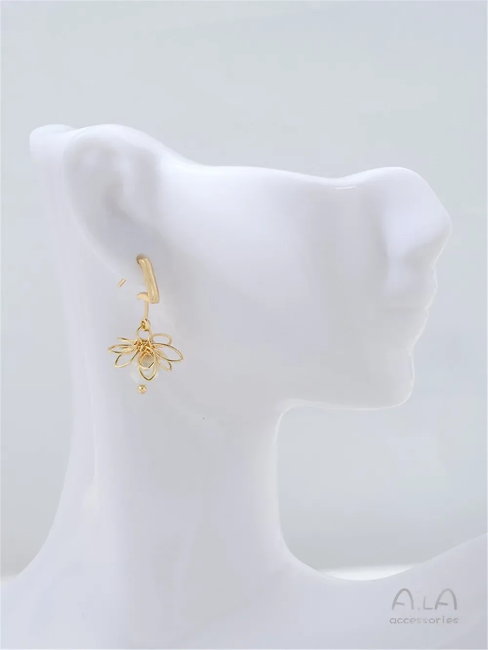 14k ouro-cor fio de cobre embrulho dupla camada flor acessórios feitos à mão diy ornamentos de orelha pingente materiais artesanais b362