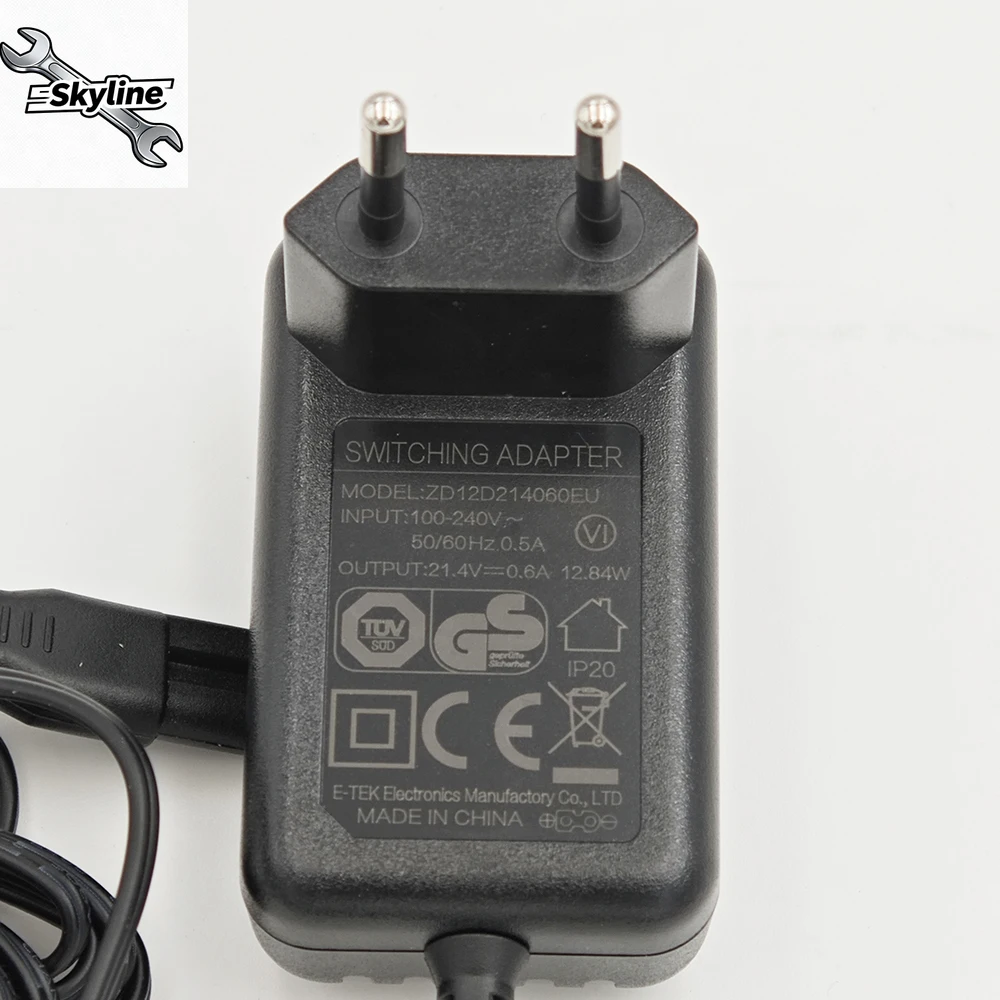 Carregador de aspirador ZD12D214060EU 21,4V0,6A adaptador de alimentação para aspirador de pó