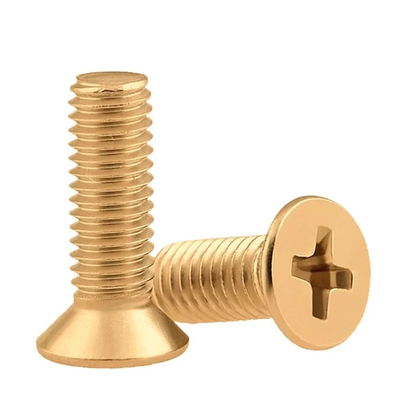 Tornillos de cabeza empotrada cruzada avellanada plana de cobre M2 M2.5 M3 M4 M5 M6 M8 Pernos de cabeza plana empotrados en cruz