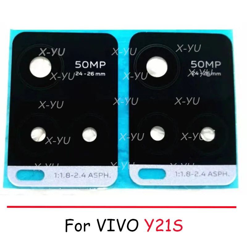 10PCS For VIVO Y11 Y72 Y21T Y21S Y53S Y73S 4G 5G Rear Camera Glass Lens Cover With Adhesive Sticker Repair Parts