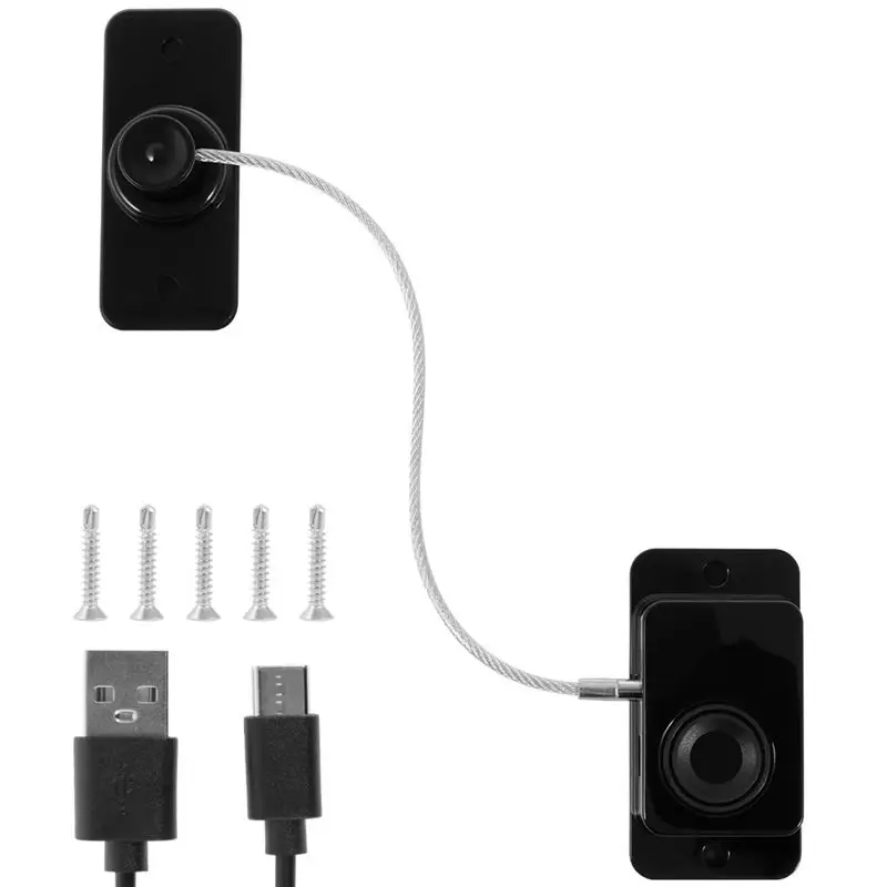 AEE4-Fingerprint Fridge Lock, Refrigerator Safety Lock, Intelligent Cabinet Lock For Drawers, Dishwasher, Toilet And Cabinet