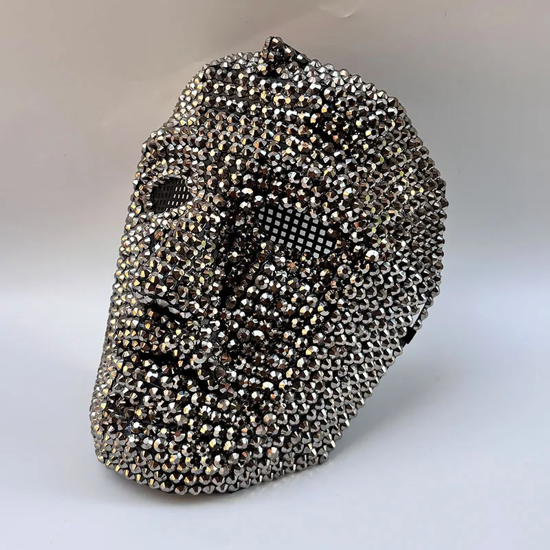 Masque de patron en strass scintillant, couverture complète du visage pour hommes et femmes, accessoires de Costume, accessoires de fête Cosplay DJ, masque de Carnaval