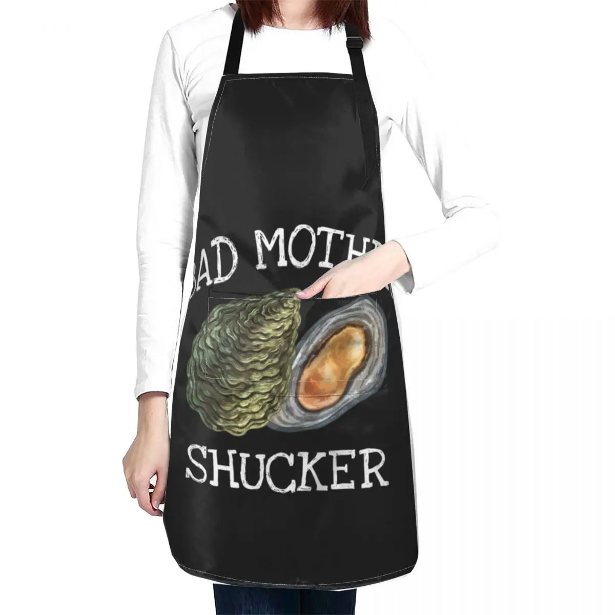 Bad Mother Shucker Oyster Shucking Humor Quote Apron Kitchen Apras Man christmas kitchen Apron