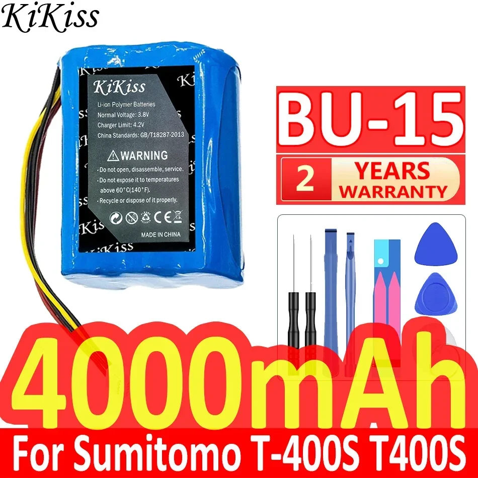 4000mAh KiKiss Powerful Battery BU-15 (t400/t400s) For Sumitomo T-400S T400S Fiber Melting Machine Power Support