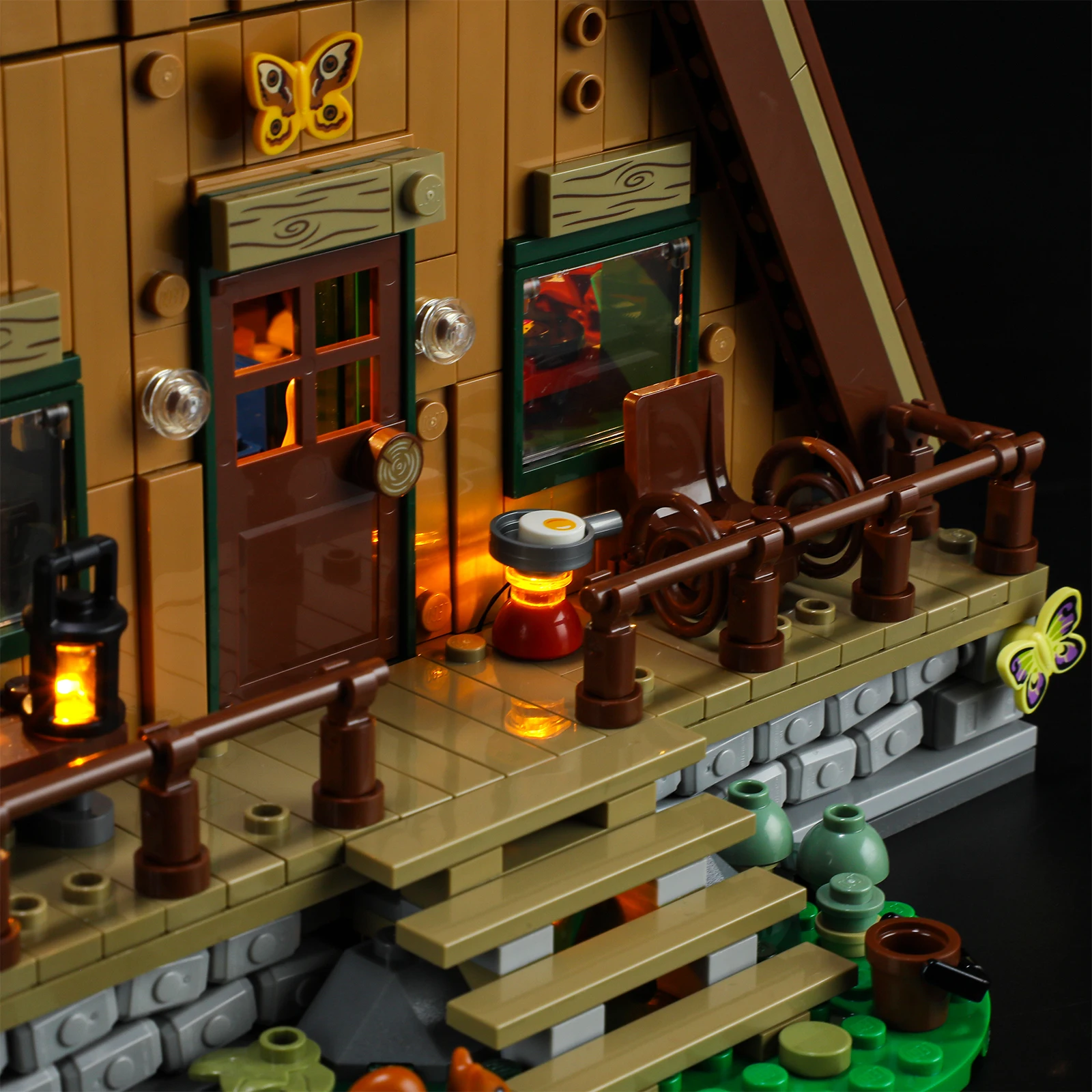 مجموعة إضاءة LED لـ 21338 A- إطار المقصورة أضواء بناء منزل الغابات (بدون كتل إضاءة LED فقط) مجموعة أضواء الطوب للهدايا