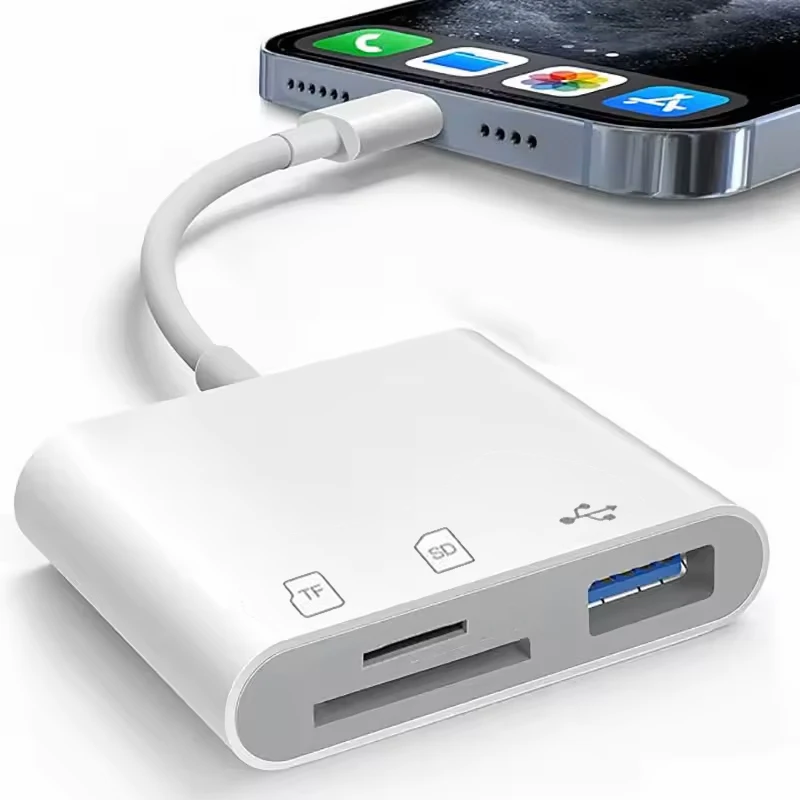 3 In 1 Adapter Type-C to Tf Sd Memory Card Reader, Recorder, Compact Flash Usb-C Reader For Macbook