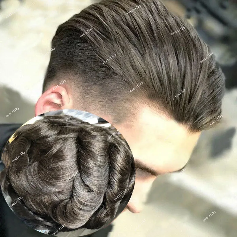 Natuurlijke Haarlijn Super Duurzaam Mens Toupetje Blond Zwart 100% Menselijk Haar Mannelijke Pruik Microhuid Full Thin Skin Pu Capillaire Prothesi