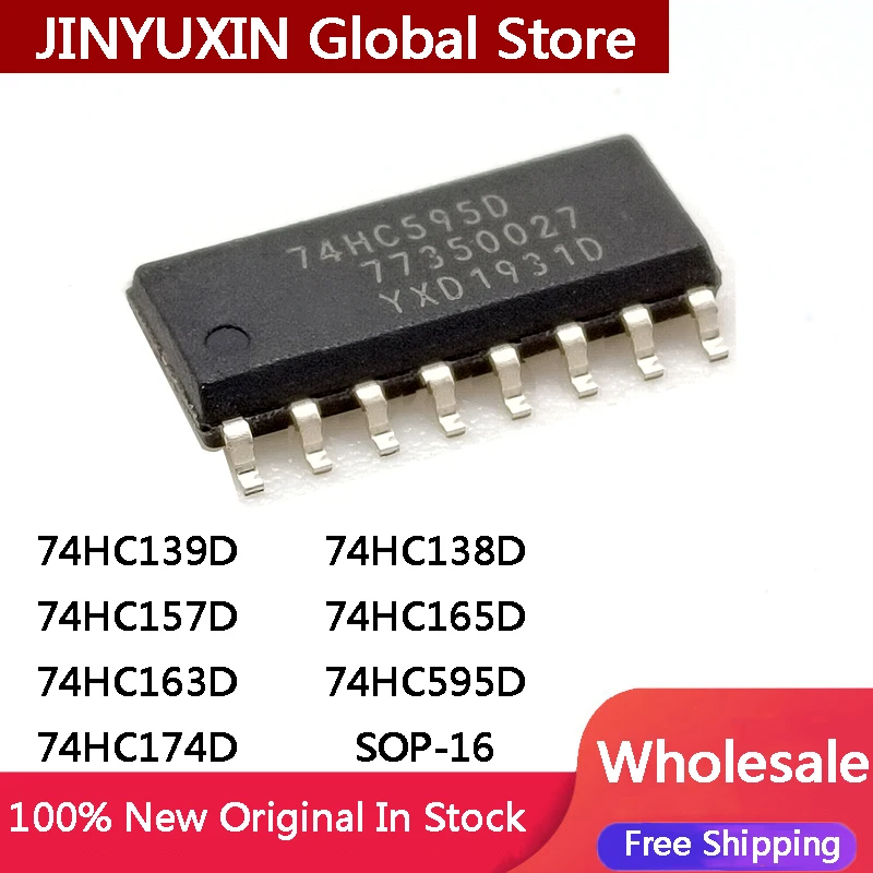 10Pcs 74HC139D 74HC157D 74HC163D 74HC174D 74HC138D 74HC165D 74HC595D SOP-16 IC Chip In Stock Wholesale