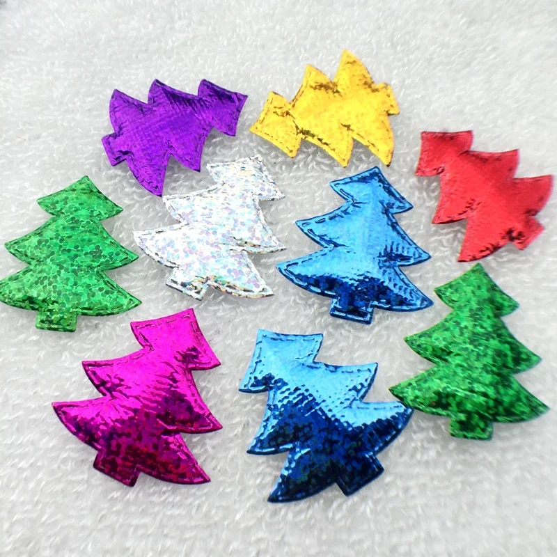 80PCS/lot 32*34mm Cloth Sequins patches  icon Christmas tree Appliques riverdale qatar uae -C52A