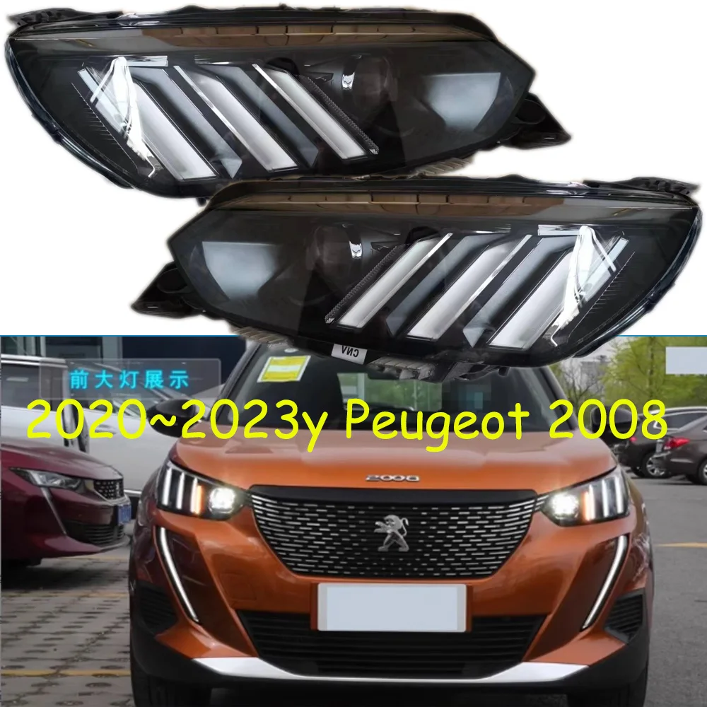 1pcs car bumper headlamp for Peugeot 2008 headlight Peugeot2008 2020~2023y car accessories head lamp for Peugeot 2008 fog light