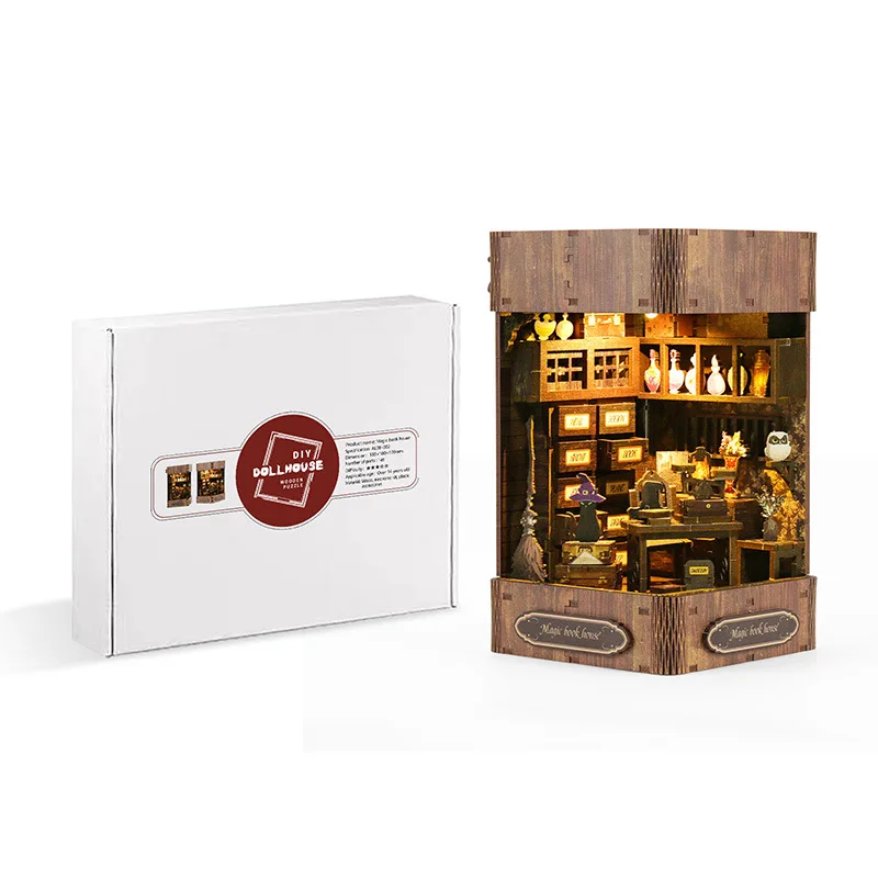 ชุดตัวต่อไม้ 3 มิติ รูปทรงหนังสือ - ชุดบ้านจิ๋ว DIY ประกอบเอง ฉากจิ๋ว งานฝีมือสร้างสรรค์ข้ามพรมแดน