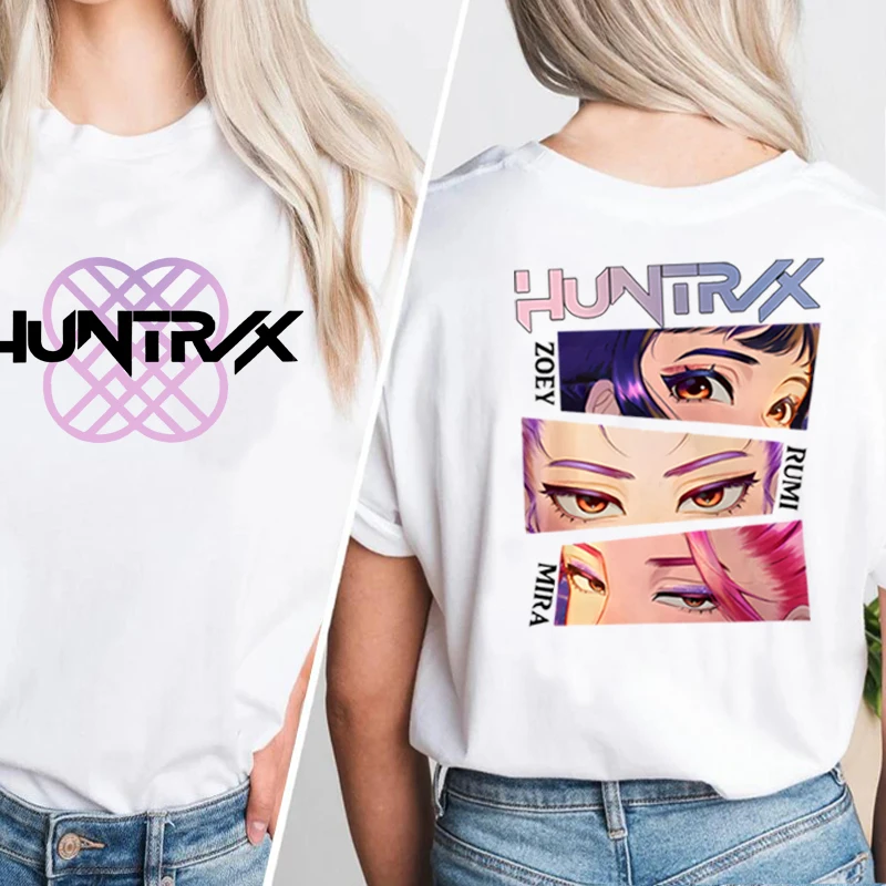 

Футболка Huntrix, женская футболка Hunters Huntrix для девочек, повседневная хлопковая футболка с короткими рукавами, уличная женская одежда Y2k