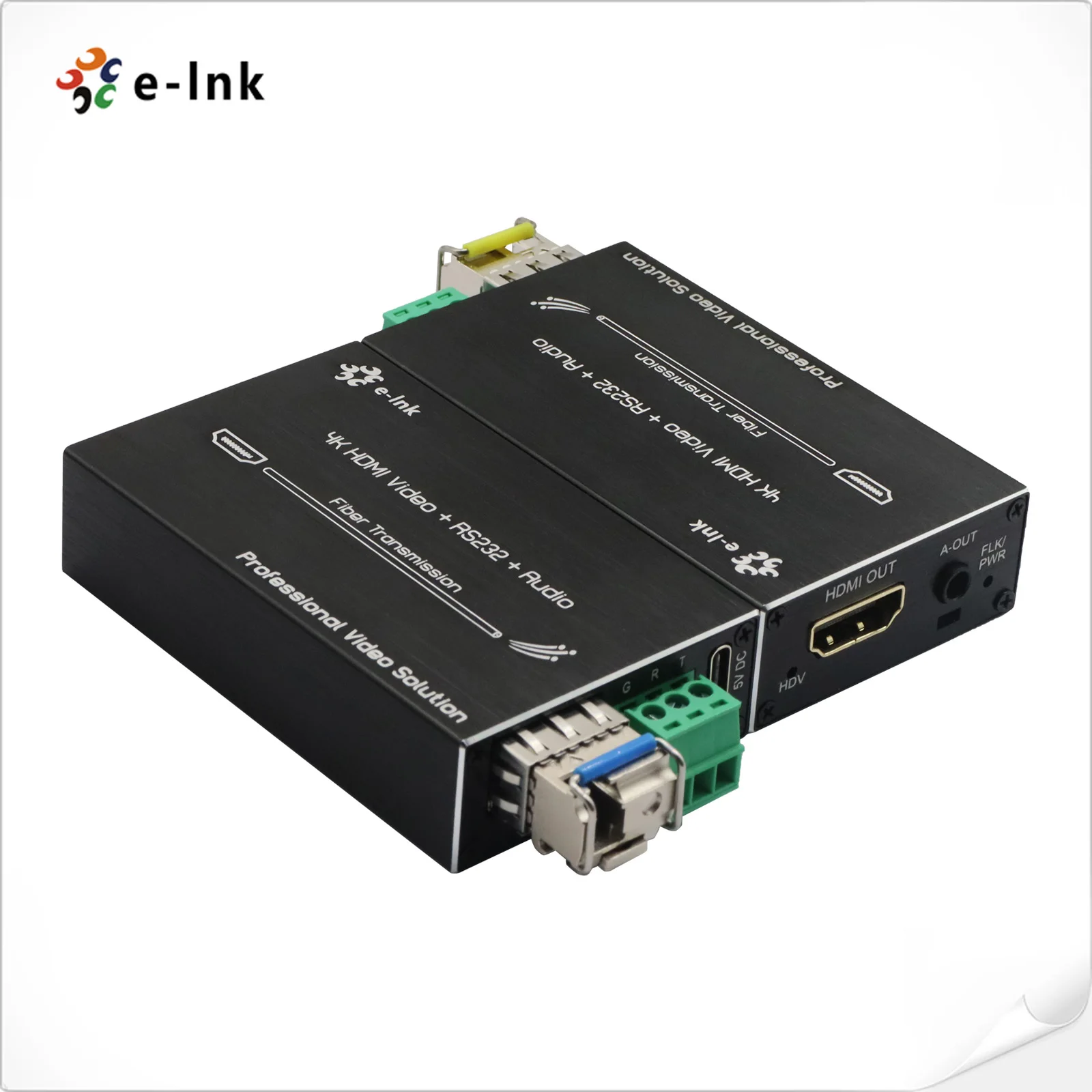 

4K HDMI Fiber Optic Extender, 20km Range, Supports RS232, External Stereo Audio